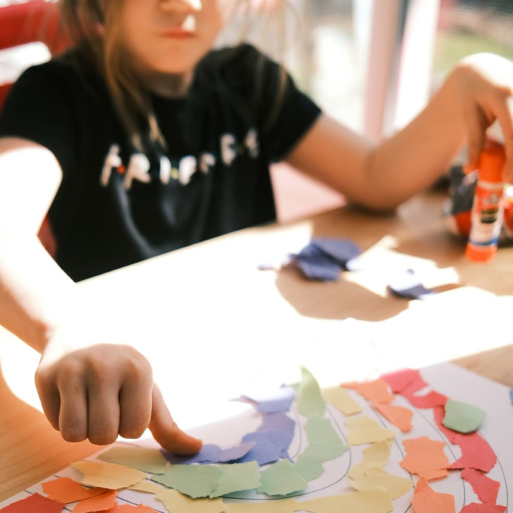 Girl doing arts and crafts