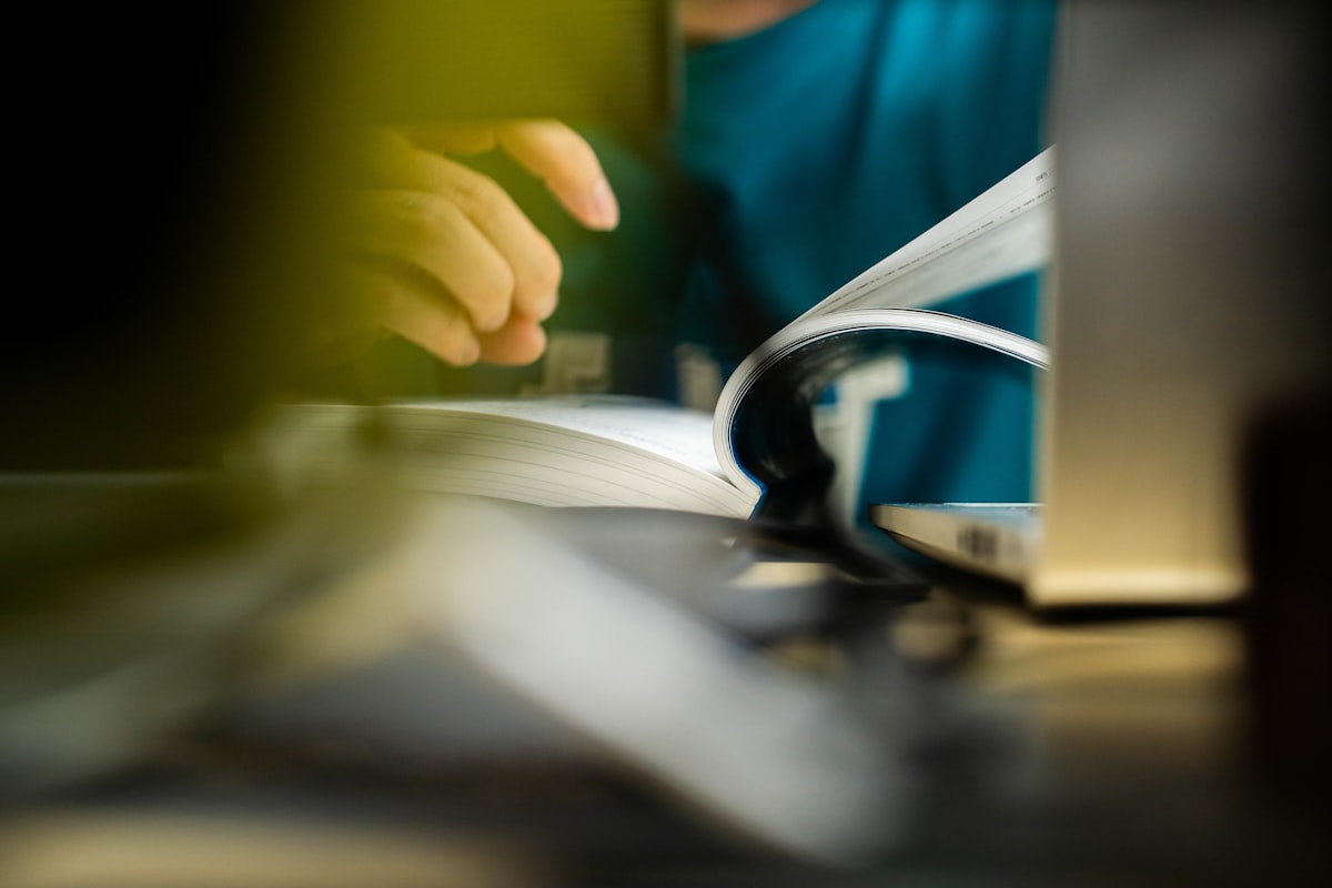 Person reviewing a clinical document